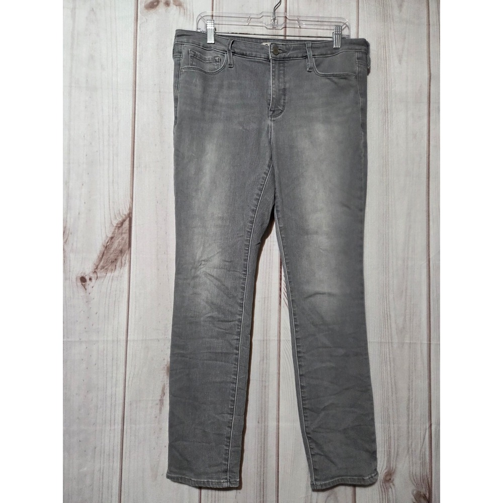 Athleta Sculptek Gray Skinny Jeans Womens Size 12 Performance Stretch Denim